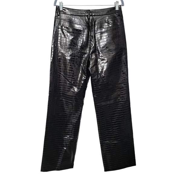 Rotate Birger Christensen Black Croc Embossed Straight Leg Rotie Pants NWT - Picture 8 of 14